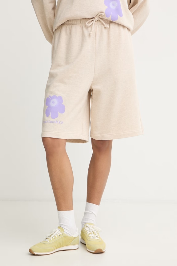 Marimekko teplákové šortky dámske bavlnené béžová 095470