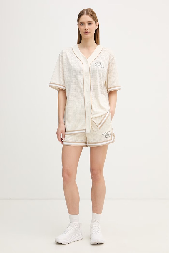 Fila αθλητικά σορτς γυναικεία VILLANOVA FAW1301 μπεζ SS26