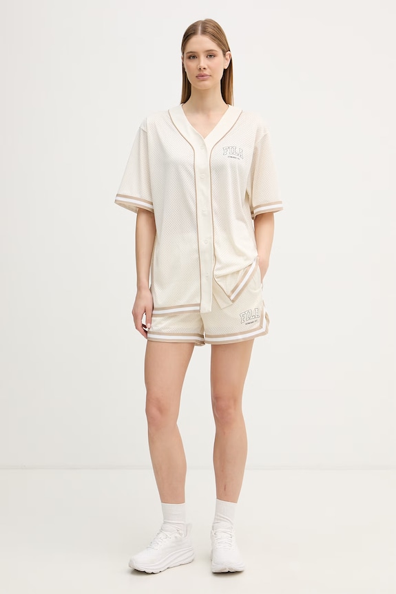 Fila αθλητικά σορτς γυναικεία VILLANOVA FAW1301 μπεζ SS26