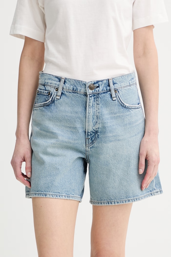 rag & bone szorty damskie bawełniane Kaia niebieski RJ4426S9RVI
