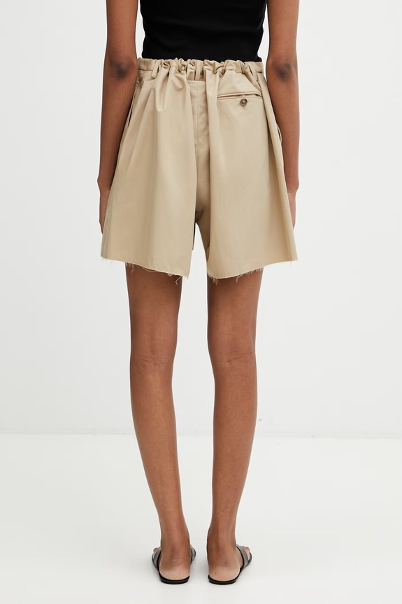 Ρούχα MM6 Maison Margiela σορτς γυναικεία με βαμβάκι S62MU0071.M35858 μπεζ