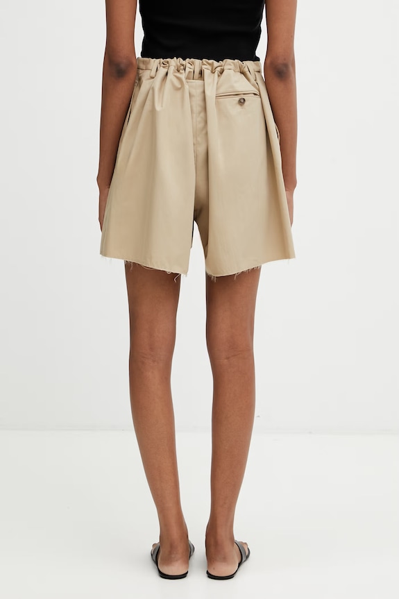Odzież MM6 Maison Margiela szorty z bawełną damskie S62MU0071.M35858 beżowy