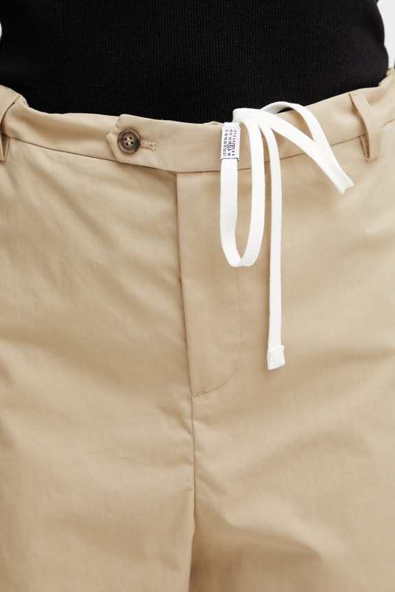 MM6 Maison Margiela σορτς γυναικεία με βαμβάκι μπεζ S62MU0071.M35858