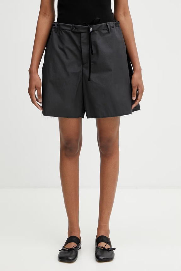 MM6 Maison Margiela къси панталони дамски с памук черен S62MU0071.M35858