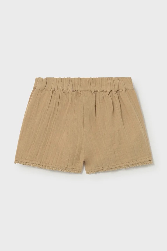 Mayoral pantaloni scurți din bumbac pentru copii 1202.4G.Baby.PPY2 maro SS26
