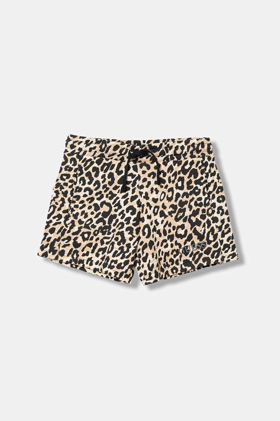 Guess szorty bawełniane dziecięce wzorzyste beżowy J6RD07.KA6R4.PPY2