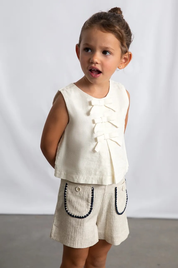 Mayoral pantaloni scurți de in pentru copii casual bej 3219.6C.Mini.PPY2
