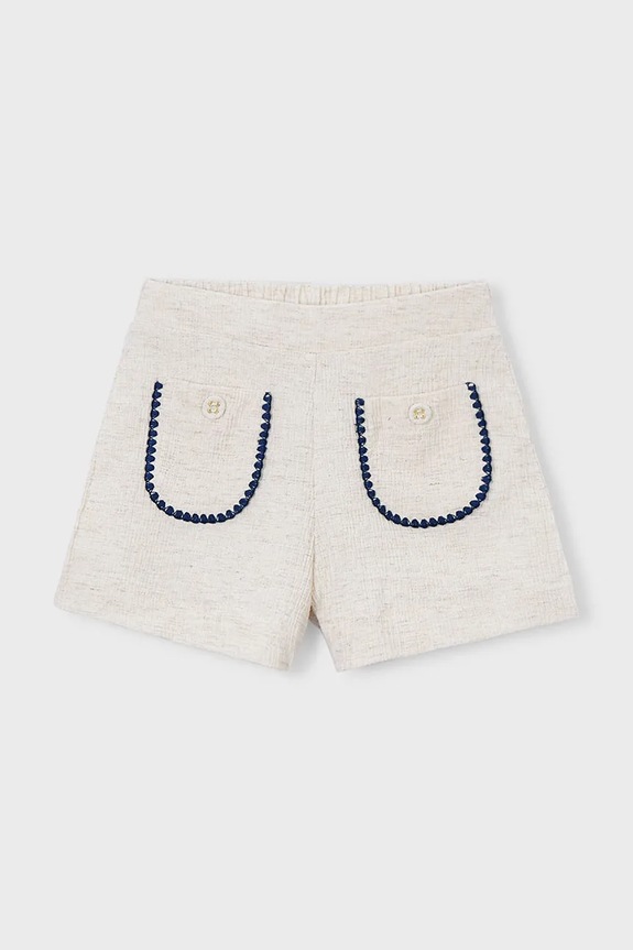 Mayoral pantaloni scurți de in pentru copii 3219.6C.Mini.PPY2 bej SS26