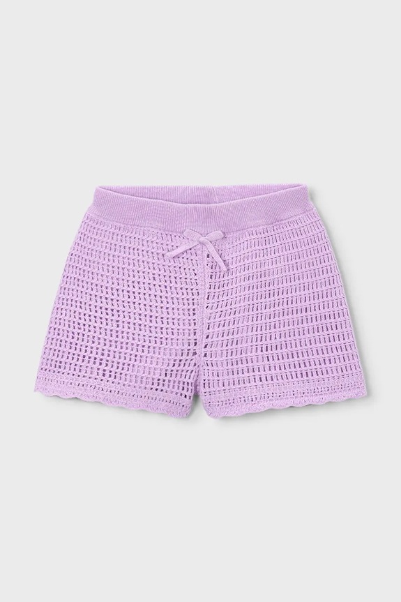 Παιδικό βαμβακερό σορτς Mayoral casual μωβ 3223.6J.Mini.PPY2