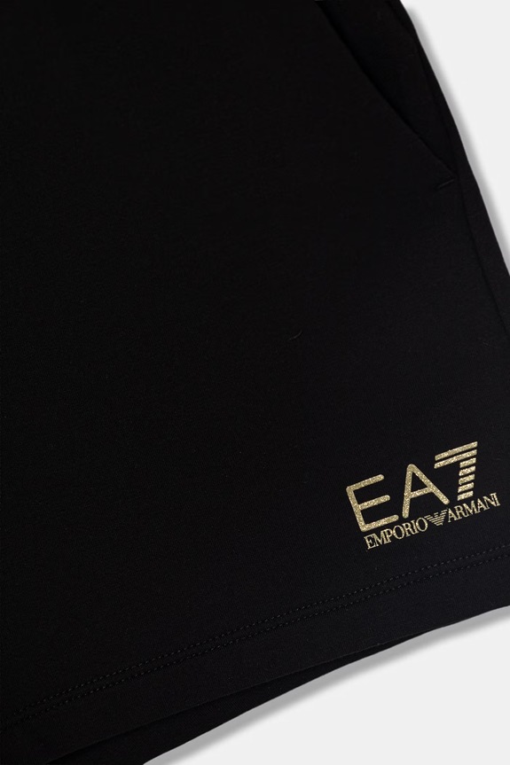 Fete EA7 Emporio Armani Pantaloni scurți de trening copii din bumbac 7G000173.AF13135 negru