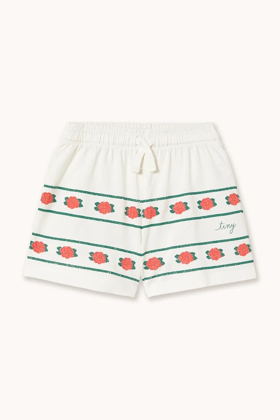 Tinycottons szorty bawełniane dziecięce ROSES SHORTS SS26.074 biały SS26