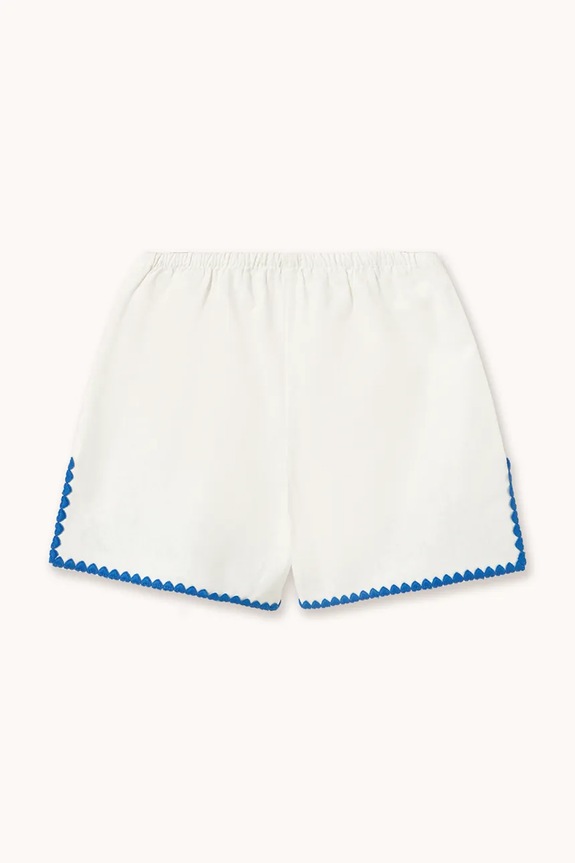 Fete Tinycottons pantaloni scurți de in pentru copii SWANS LINEN SHORTS SS26.231 alb