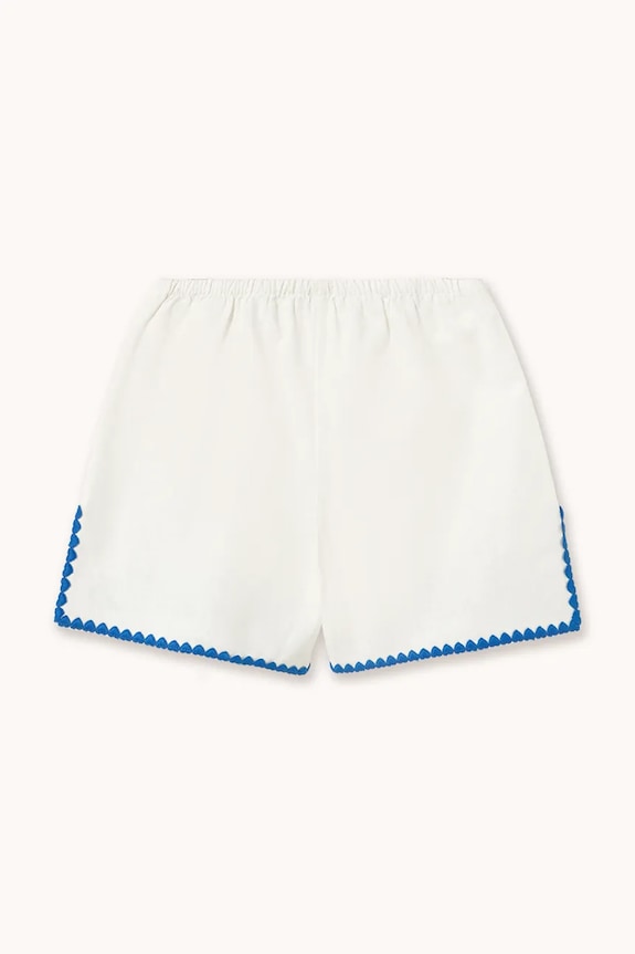 Fete Tinycottons pantaloni scurți de in pentru copii SWANS LINEN SHORTS SS26.231 alb