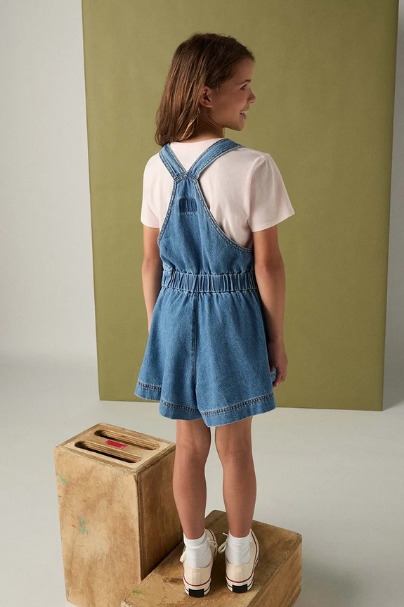 Dječje tregerice Levi's SHORTALL WITH TIE AT WAIST 4EP580 plava
