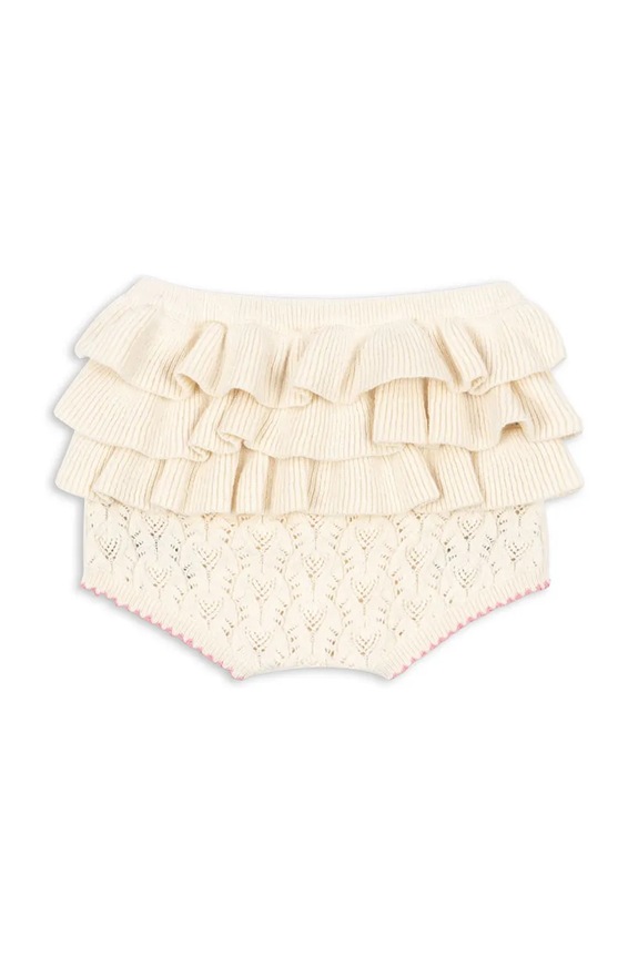 Konges Sløjd pantaloni scurți din amestec de lână pentru bebeluși ROSIER SHORTS KS105061.PPY2 bej SS26
