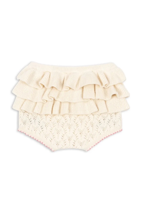 Konges Sløjd pantaloni scurți din amestec de lână pentru bebeluși ROSIER SHORTS KS105061.PPY2 bej SS26