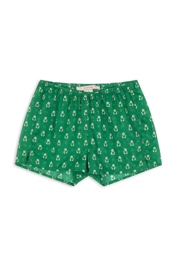 Detské bavlnené šortky Konges Sløjd CAMI SHORTS GOTS KS104718.PPY2 zelená SS26