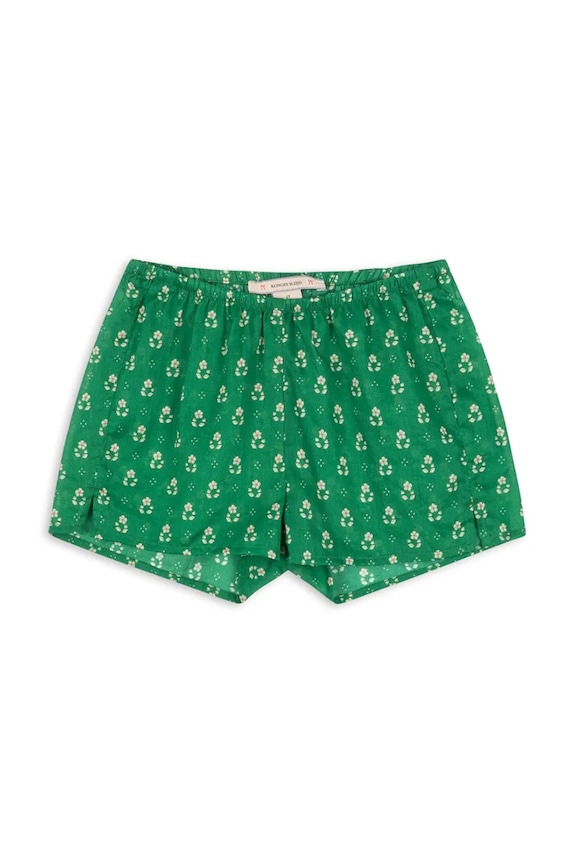 Detské bavlnené šortky Konges Sløjd CAMI SHORTS GOTS KS104718.PPY2 zelená SS26