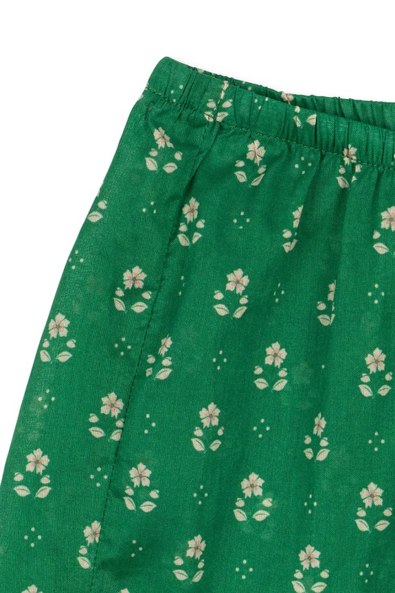 Detské bavlnené šortky Konges Sløjd CAMI SHORTS GOTS zelená KS104718.PPY2