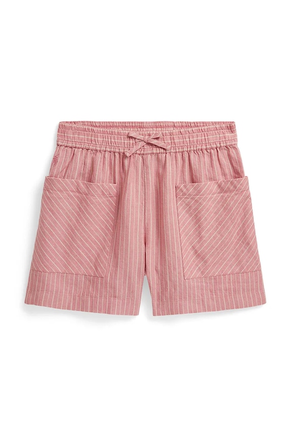 Detské šortky s prímesou ľanu Polo Ralph Lauren látka ružová 313A11964002
