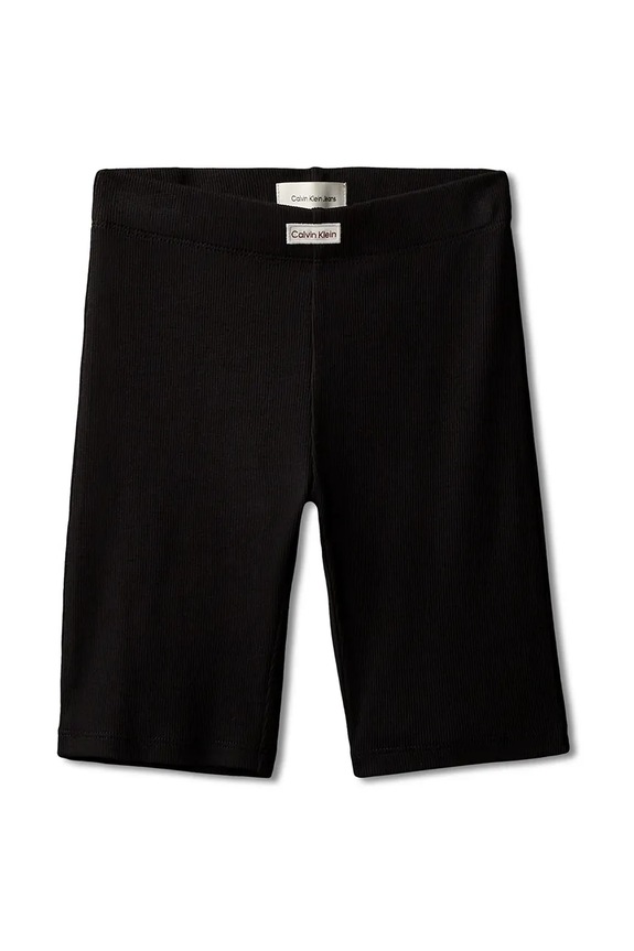 Calvin Klein Jeans szorty sportowe dziecięce bawełniane z elastanem LVCKSJC27G.128.176.PPY2 czarny SS26