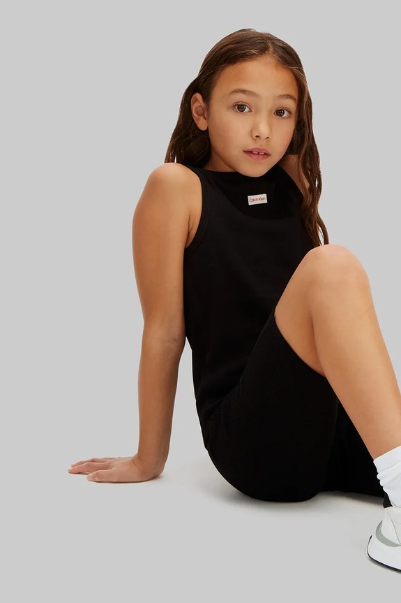 Calvin Klein Jeans szorty sportowe dziecięce bawełniane z elastanem LVCKSJC27G.128.176.PPY2 czarny