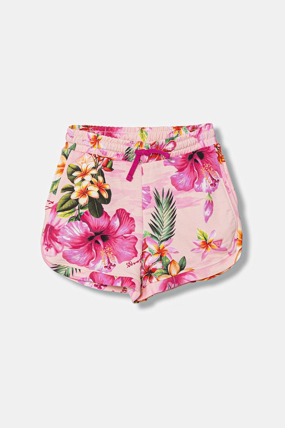 Dětské bavlněné šortky Guess pletenina růžová J6GD05.KA6R4.PPY2.M