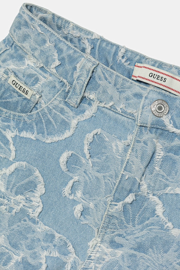 Fete Guess pantaloni scurți pentru copii, din denim J6GD27.D8250.PPY2.M albastru