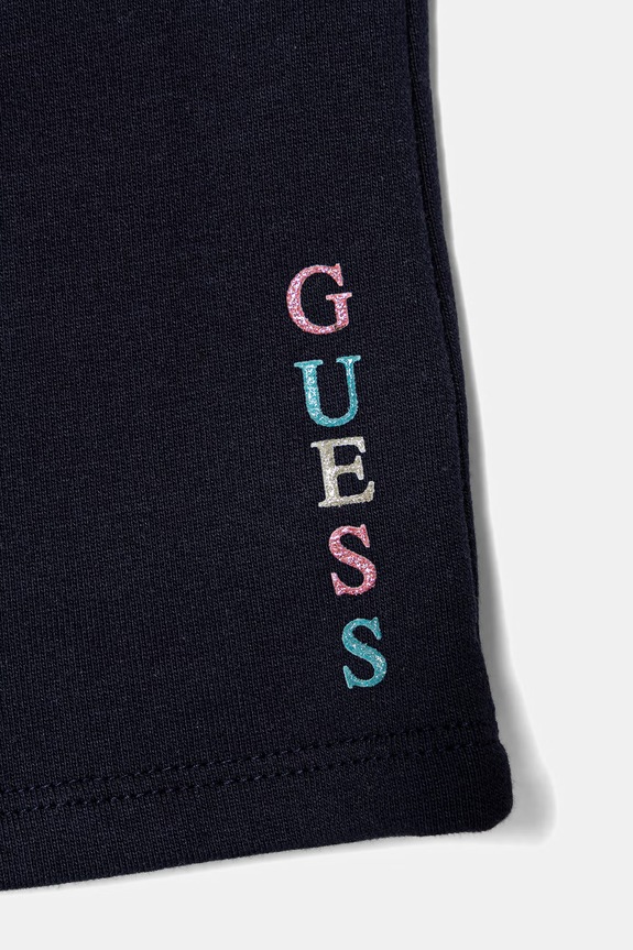 Djevojčice Dječje pamučne kratke hlače Guess K6GD03.KA6R4.PPY2.M mornarsko plava