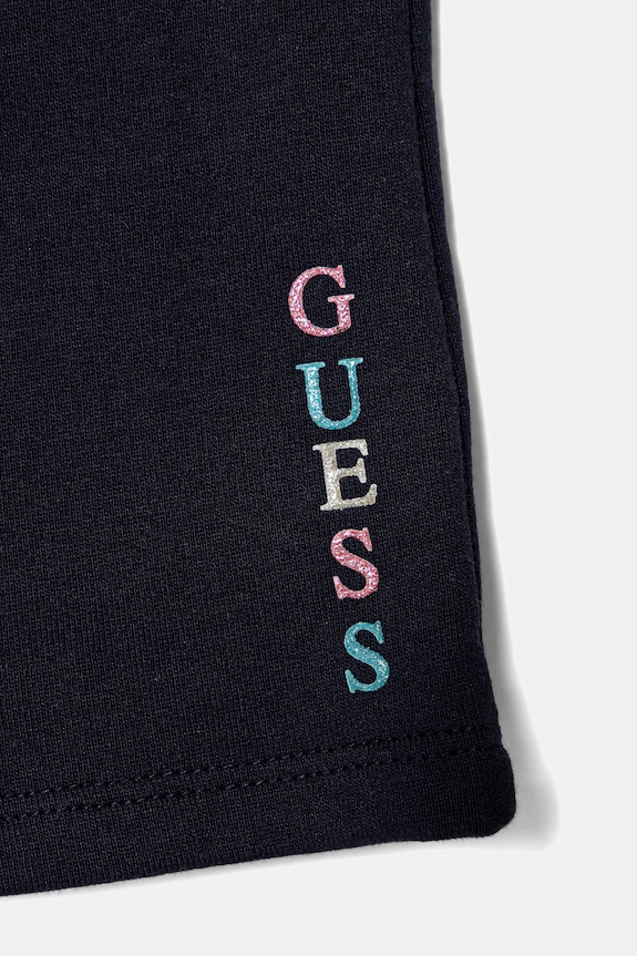 Djevojčice Dječje pamučne kratke hlače Guess K6GD03.KA6R4.PPY2.M mornarsko plava