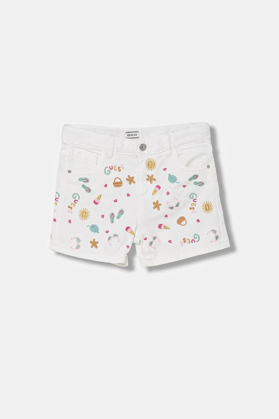 Guess pantaloni scurți pentru copii alb K6GD09.WH630.PPY2.M