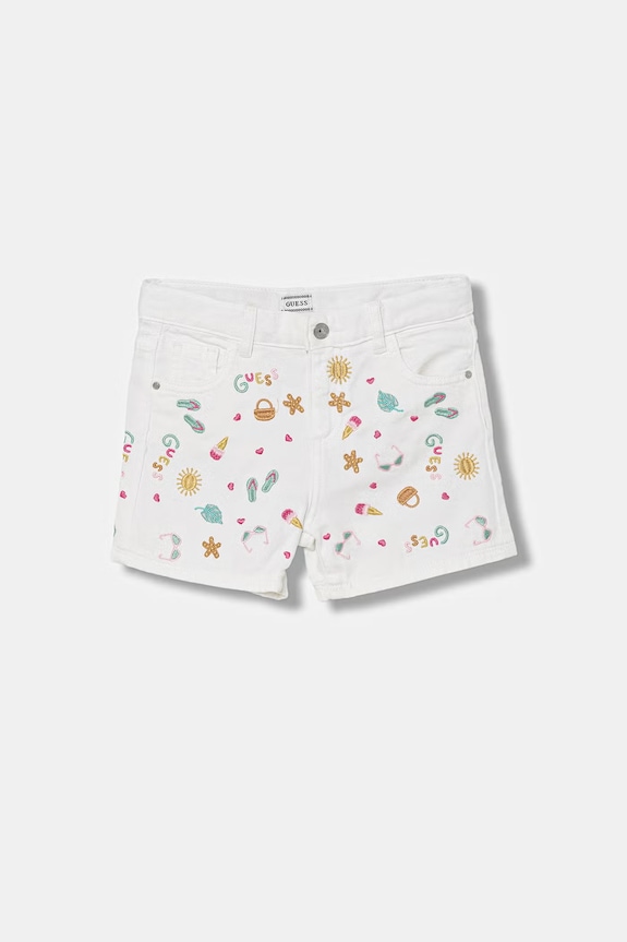 Guess pantaloni scurți pentru copii alb K6GD09.WH630.PPY2.M