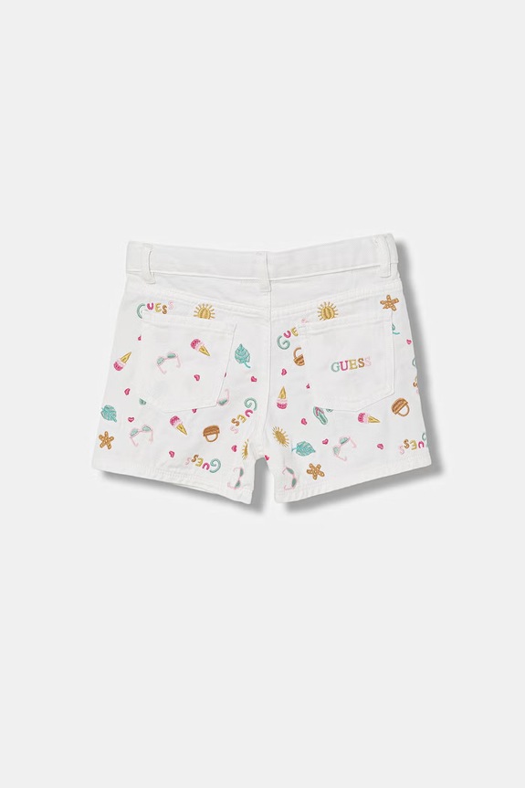Guess pantaloni scurți pentru copii K6GD09.WH630.PPY2.M alb SS26