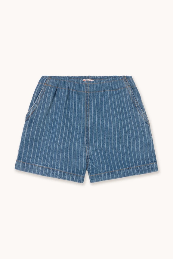 Tinycottons pantaloni scurți din denim pentru copii STRIPES DENIM SHORTS SS26.338 albastru SS26