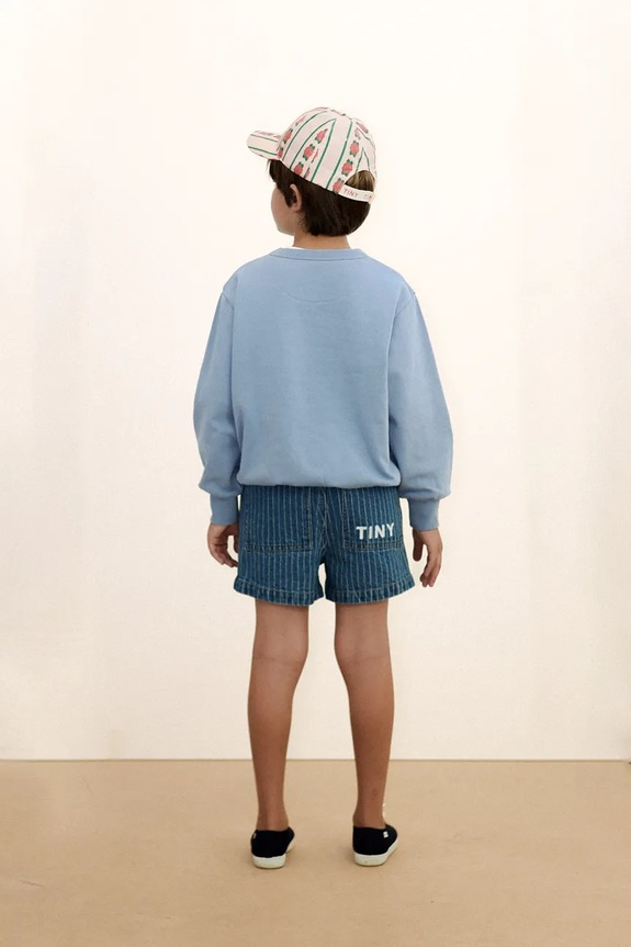 Tinycottons pantaloni scurți din denim pentru copii STRIPES DENIM SHORTS SS26.338