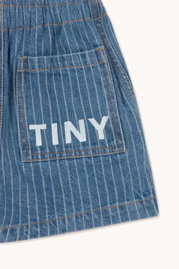 Tinycottons pantaloni scurți din denim pentru copii STRIPES DENIM SHORTS albastru SS26.338