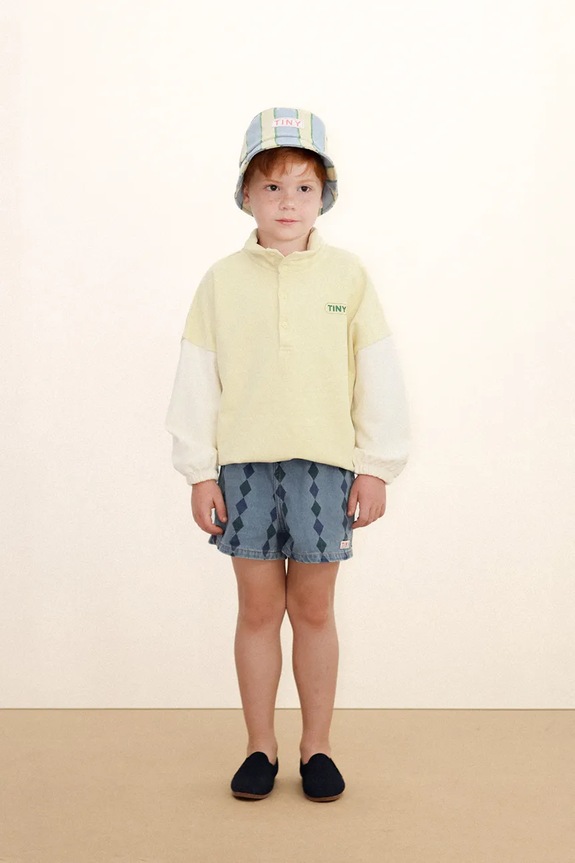 Otroške kratke hlače iz jeansa Tinycottons DIAMONDS SHORTS modra SS26.356