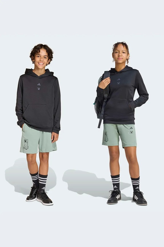 Παιδικό σορτς adidas MINECRAFT στάμπα τιρκουάζ KD0986