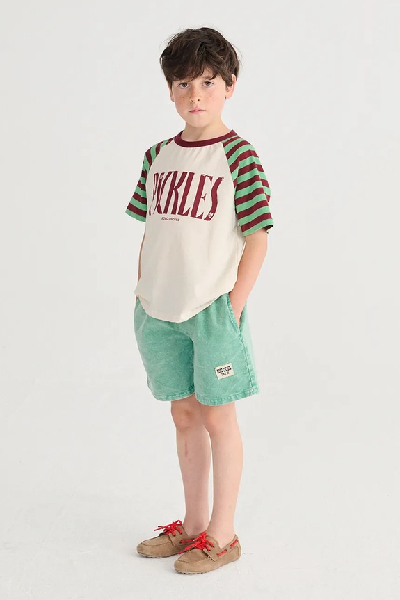 Bobo Choses pantaloni scurți din bumbac pentru copii Bobo Choses Since 09 casual turcoaz 126AC066