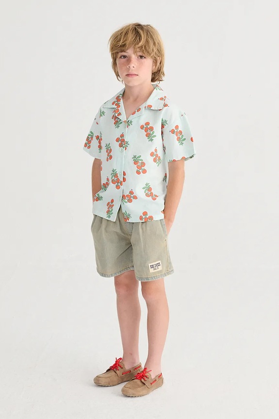 Bobo Choses pantaloni scurți din bumbac pentru copii Bobo Choses Since 09 casual albastru 126AC073