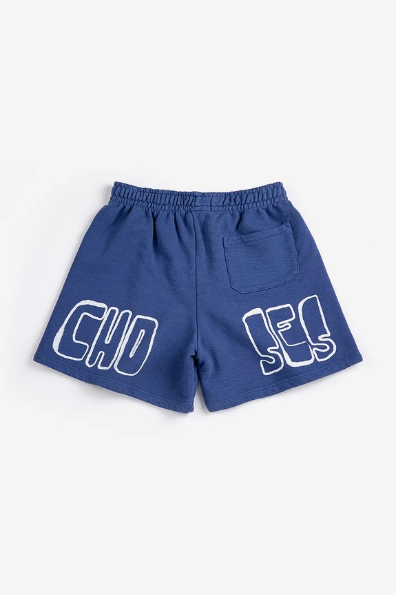 Băieți Bobo Choses pantaloni scurți din bumbac pentru copii 126AC144 bleumarin