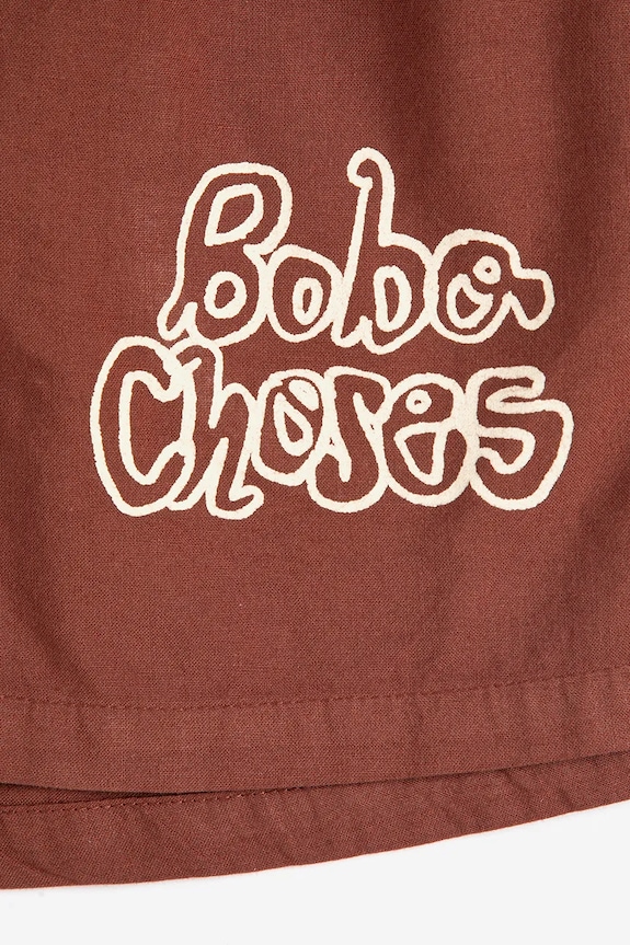 Băieți Bobo Choses pantaloni scurți din bumbac pentru copii Bobo Choses By Hand 126AC145 maro