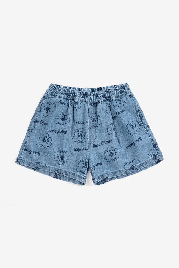 Bobo Choses szorty jeansowe niemowlęce Pickles The Dog wzorzyste niebieski 126AC157