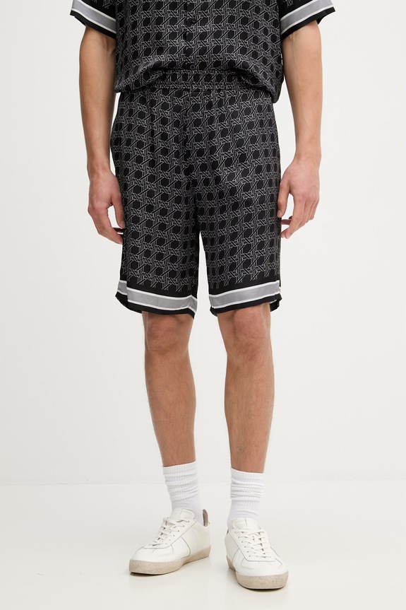Karl Lagerfeld pantaloni scurți bărbați cu vâscoză panza negru 561881.265702