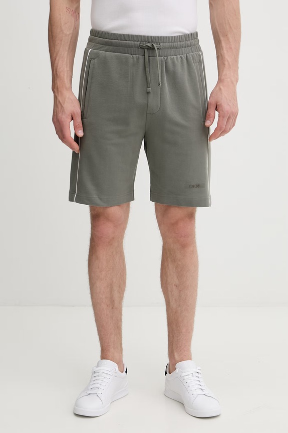 HUGO sportske kratke hlače za muškarce od pamuka s elastanom PALO SHORTS zelena 50556996