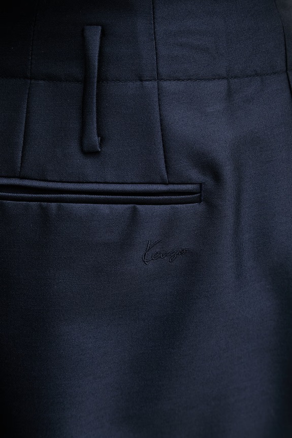 Kenzo szorty męskie z wełną granatowy FG55SH3029FA