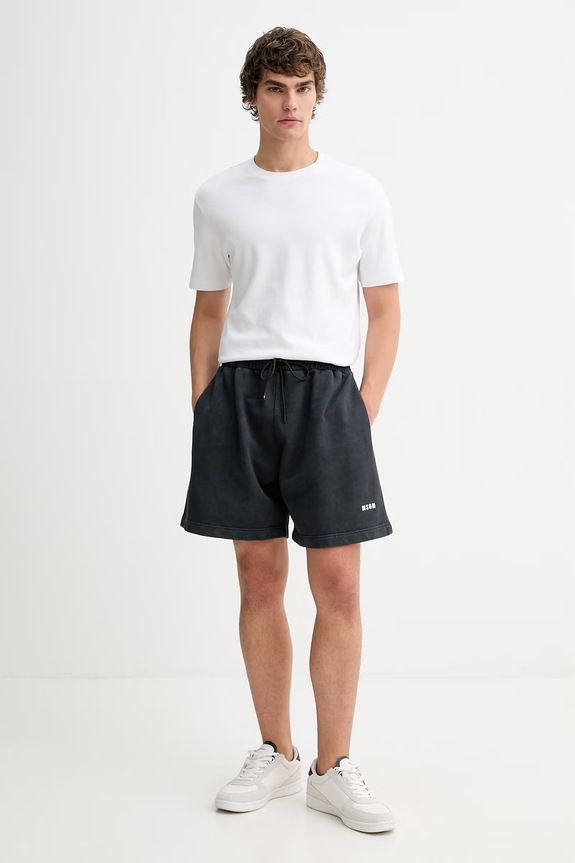 MSGM pantaloncini in cotone 4040MB71SE.267092 grigio SS26