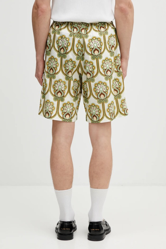 Clothing Drôle de Monsieur shorts with linen blend Short Tapisserie Florale Lin J.BS158.LI012.GN green