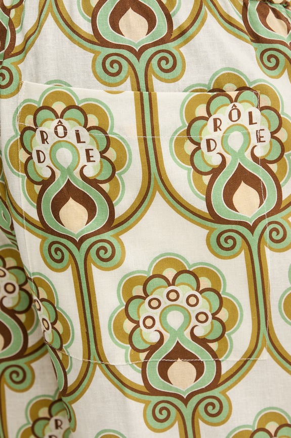 Drôle de Monsieur kratke hlače moške z lanom Short Tapisserie Florale Lin zelena J.BS158.LI012.GN