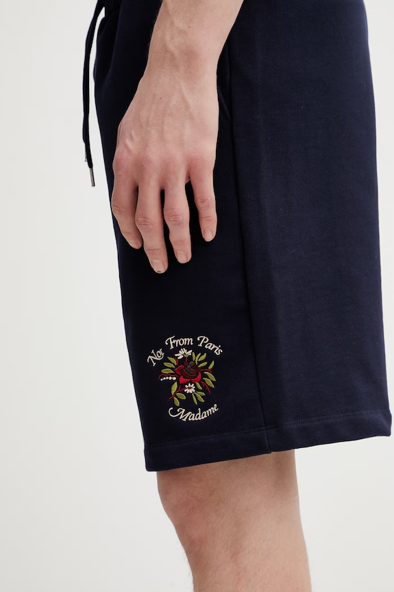 Drôle de Monsieur szorty bawełniane Slogan Rose granatowy J.BS180.CO127.NY